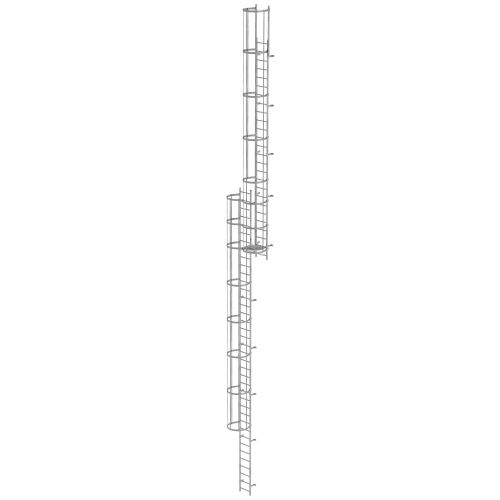 MUNK ortsfeste Steigleitern Aluminium eloxiert, 15,96m SH PG1