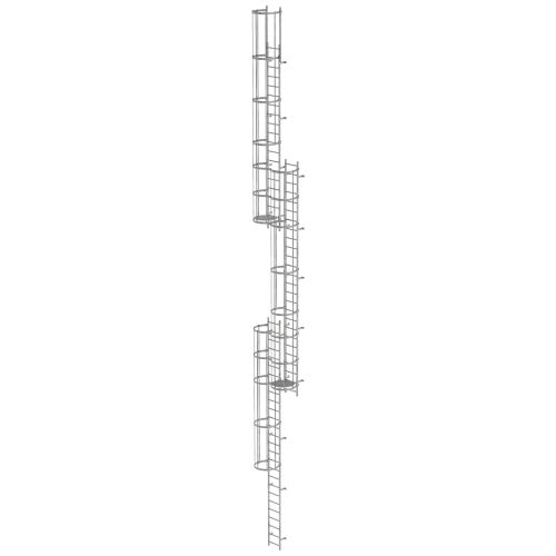 MUNK ortsfeste Steigleitern Aluminium eloxiert, 15,96m SH PG2