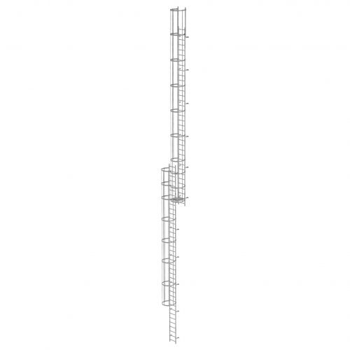 MUNK ortsfeste Steigleitern Aluminium eloxiert, 17,92m SH PG1