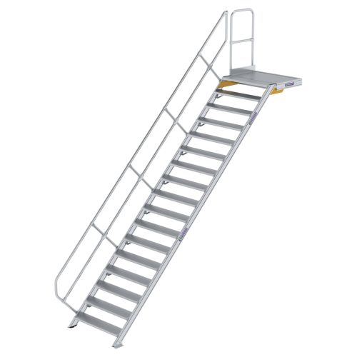 MUNK Treppe mit Plattform 45° inkl. einen Handlauf, 1000mm Stufenbreite, 17 Stufen