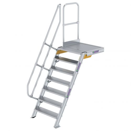 MUNK Treppe mit Plattform 60° inkl. einen Handlauf, 800mm Stufenbreite, 7 Stufen