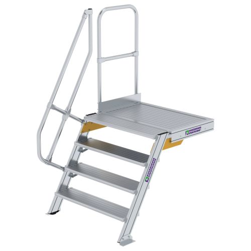 MUNK Treppe mit Plattform 60° inkl. einen Handlauf, 1000mm Stufenbreite, 4 Stufen