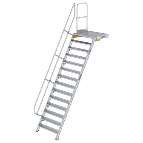 MUNK Treppe mit Plattform 60° inkl. einen Handlauf, 1000mm Stufenbreite, 14 Stufen