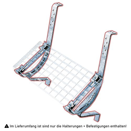 Iller Laufroststütze, paar inklusive Laufrostbefestigung mit Schraub-Montage feuerverzinkt