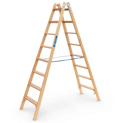 Zarges Holz Stehleiter Crestastep B, beidseitig begehbar 2x8 Stufen