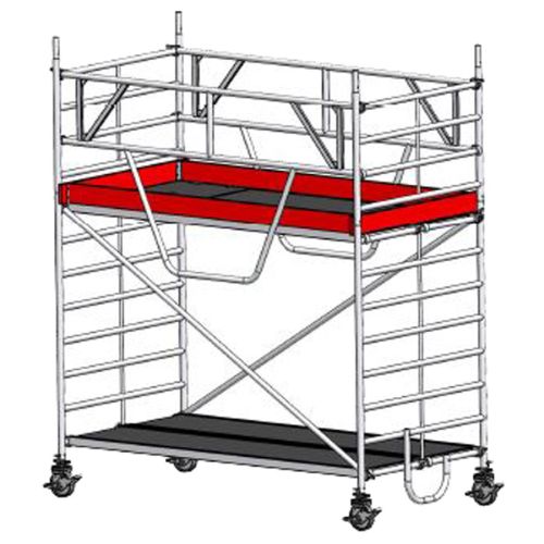 Euroline Gerüst 9514 mit Sicherheitsaufbau 1,50x2,85m Fahrbalken verschiebbar 4,35m AH