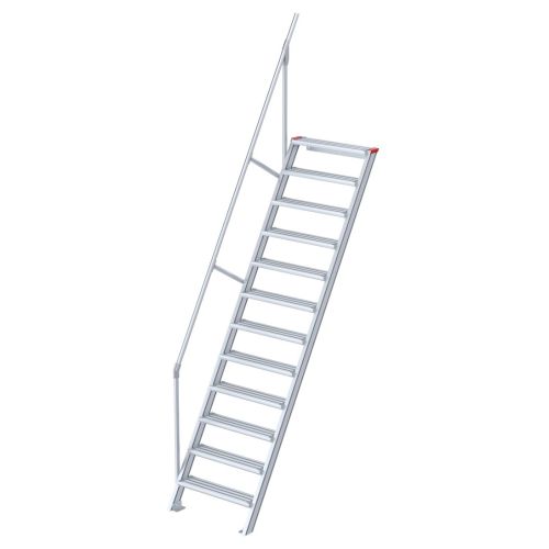 Euroline 510 Treppe 60° 600mm Stufenbreite 12 Stufen Alu gerieft