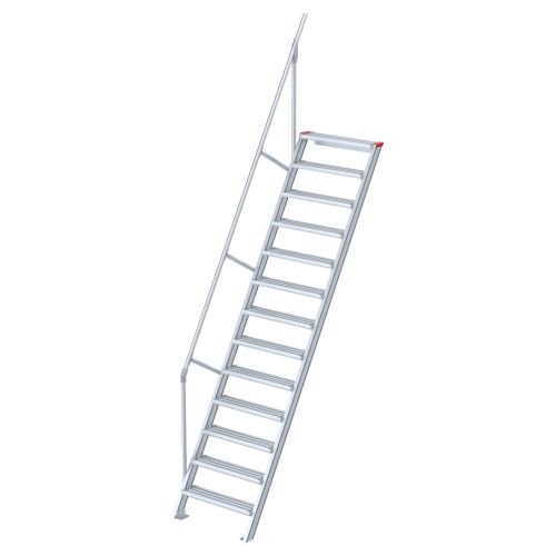 Euroline 510 Treppe 60° 600mm Stufenbreite 13 Stufen Alu gerieft