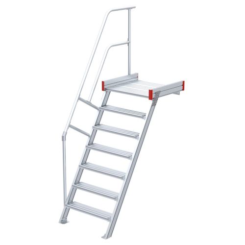 Euroline 511 Podesttreppe 60° 600mm Stufenbreite 7 Stufen Alu gerieft