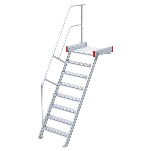Euroline 511 Podesttreppe 60° 800mm Stufenbreite 8 Stufen Alu gerieft