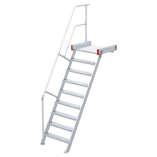 Euroline 511 Podesttreppe 60° 800mm Stufenbreite 9 Stufen Alu gerieft