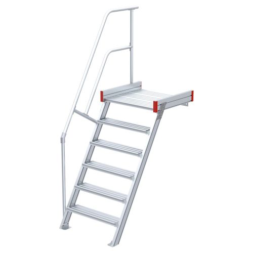 Euroline 511 Podesttreppe 60° 1000mm Stufenbreite 5 Stufen Alu gerieft