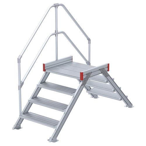 Euroline 512 Übergang 45° 600mm Stufenbreite 2x4 Stufen Alu gerieft