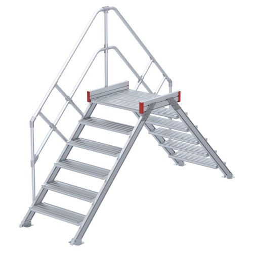 Euroline 512 Übergang 45° 600mm Stufenbreite 2x6 Stufen Alu gerieft