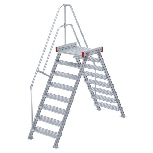 Euroline 512 Übergang 60° 600mm Stufenbreite 2x8 Stufen Alu gerieft