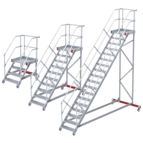 Euroline 513 Wartungsbühne 45° 1000mm Stufenbreite 16 Stufen Stahl Gitterrost