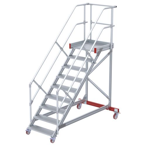 Euroline 513 Wartungsbühne 45° 800mm Stufenbreite 9 Stufen Alu gerieft