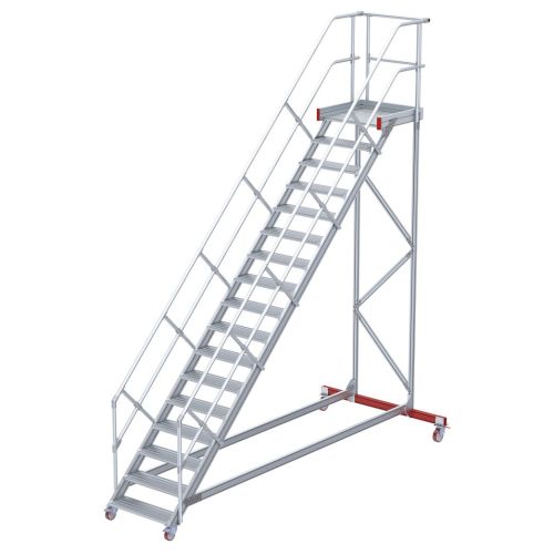 Euroline 513 Wartungsbühne 45° 1000mm Stufenbreite 17 Stufen Alu gerieft
