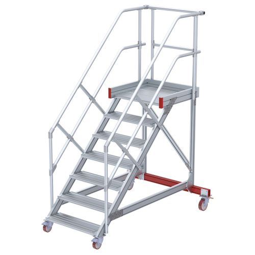 Euroline 513 Wartungsbühne 45° 800mm Stufenbreite 7 Stufen Alu gerieft