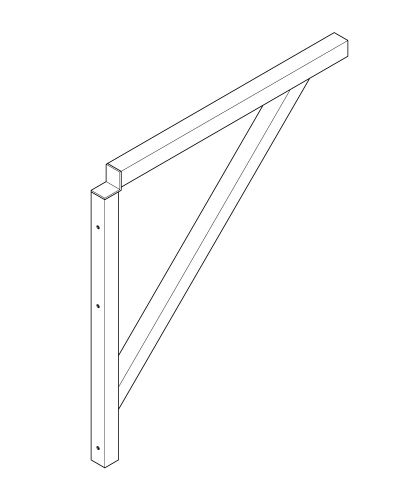 Euroline Dreieckkonsole für 511 Podesttreppe, 600mm Stufenbreite Alu gerieft