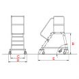 Euroline Premium 515 Mobile Podesttreppe einseitig 5 Stufen-small