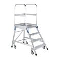 Zarges Podestleiter fahrbar mit 3 Leichtmetall-Stufen Zarges Podestleiter fahrbar mit 3 Leichtmetall-Stufen-small