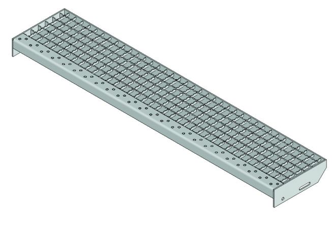 MUNK Stufenbelag Aluminium Lochblech 600mm Stufenbreite, Mehrpreis