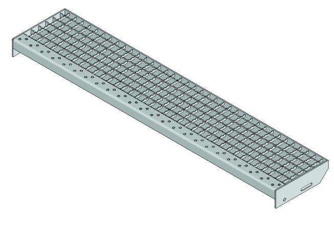MUNK Stufenbelag Stahl Gitterrost 1000mm Stufenbreite, Mehrpreis