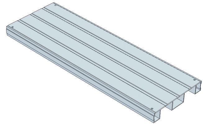 MUNK Stufenbelag Aluminium Gitterrost eloxiert 1000mm Stufenbreite, 235mm Stufentiefe, Mehrpreis