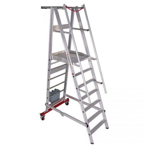 Euroline Premium 32778 Podestleiter fahrbar, klappbar 7 Stufen