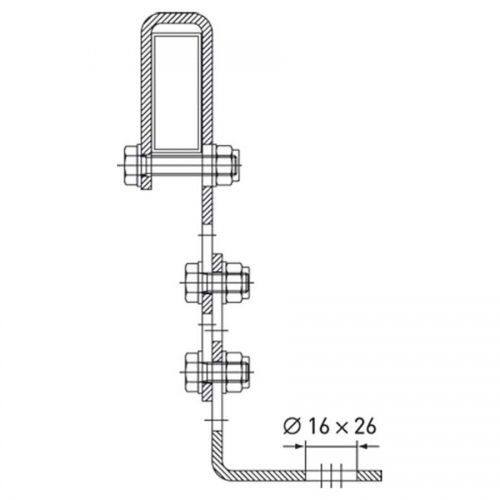 Zarges Wandhalter verstellbar Edelstahl 150-200mm Wandabstand