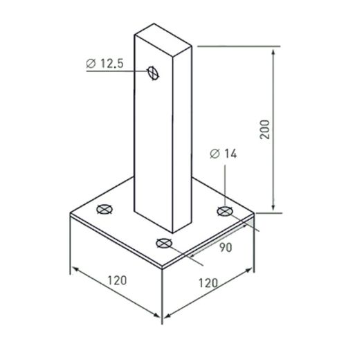 Zarges Fußplatte 120x120mm