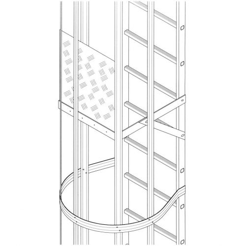 Zarges Zwischenplattform klappbar als Ruheplattform für Steigleiter Stahl verzinkt