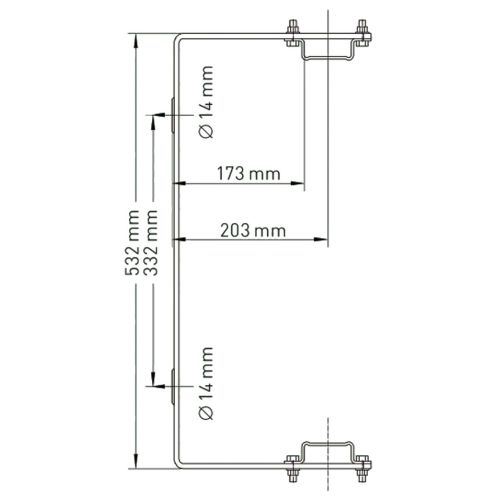 Zarges Wandhalter U-Bügelform starr Stahl verzinkt 200mm