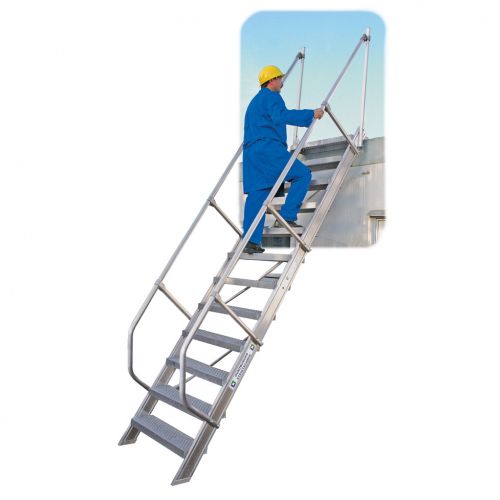 MUNK Treppe 60°  inkl. einen Handlauf, 800mm Stufenbreite, 17 Stufen