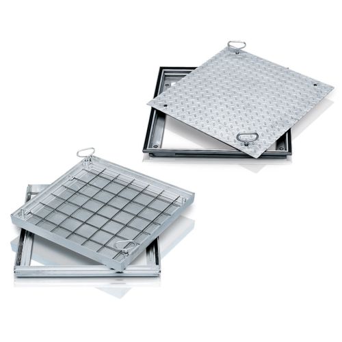 Zarges Aluminium Schachtabdeckung mit Wanne 635 mm x 635 mm