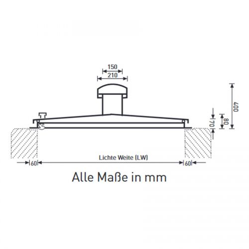 Zarges Brunnenabdeckung in eckiger Form aus Stahl mit Isolierung 625 mm x 625 mm