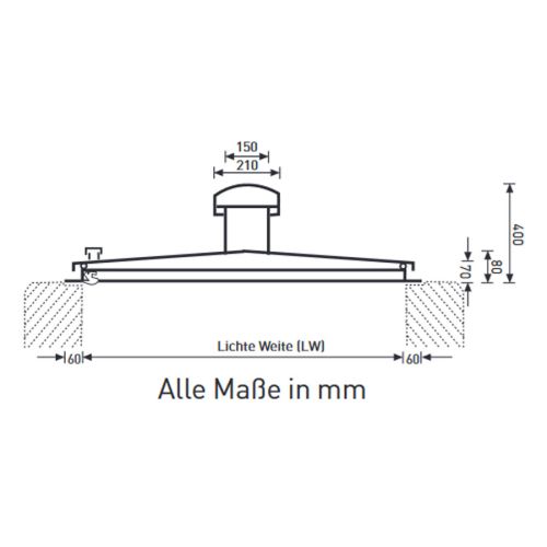 Zarges Brunnenabdeckung in eckiger Form aus Edelstahl ohne Isolierung 625 mm x 625 mm
