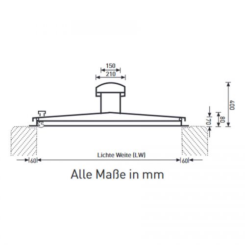 Zarges Brunnenabdeckung in eckiger Form aus Edelstahl mit Isolierung 1000 mm x 1000 mm