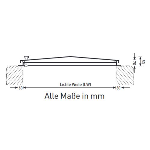 Zarges Brunnenabdeckung, eckig ohne Belüftungskamin aus Stahl ohne Isolierung 625 mm x 625 mm