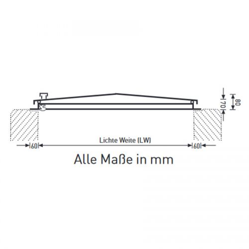 Zarges Brunnenabdeckung, eckig ohne Belüftungskamin aus Stahl ohne Isolierung 800 mm x 800 mm