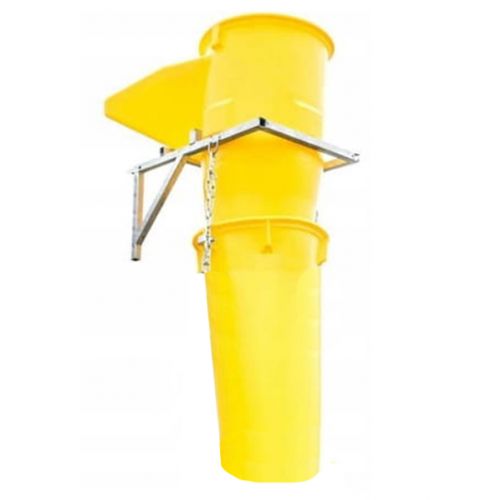 Schuttrutschen-Set gelb mit Trichter, Halterung und 9 Rohren bis 5,5mm Wandstärke 10m