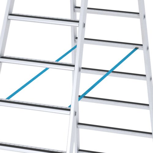 Zarges gebördelte Stufen-Stehleiter R13step-B eloxiert 2x7 Stufen