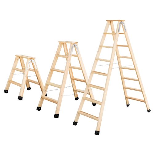 MUNK Holz Stufen-Stehleiter 2x8 Stufen