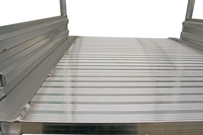 MUNK Podestleiter fahrbar Aluminium geriffelt 2x6 Stufen