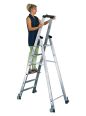 MUNK Stehleiter einseitig begehbar mit Rollen 9 Stufen-small