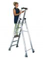 MUNK Stehleiter einseitig begehbar mit Rollen-small