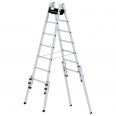 MUNK Aluminium Stehleiter treppengängig mit 4 Holmverlängerungen-small