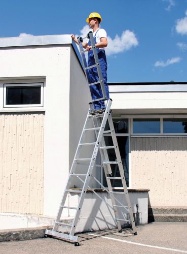 MUNK Mehrzweckleiter mit Nivello® Traverse 3x8 Sprossen