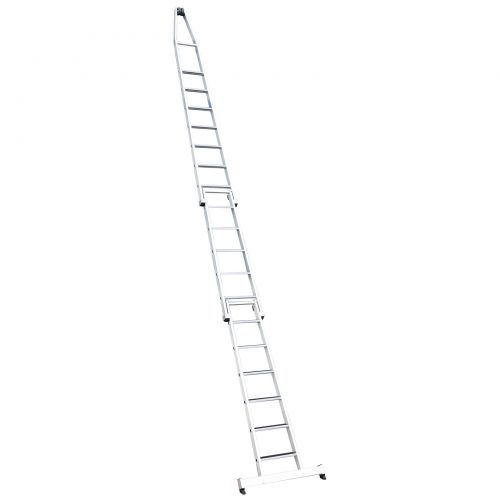 MUNK Stufen-Glasreinigerleiter mit nivello-Traverse clip-step R13, 2-stufiges Unterteil